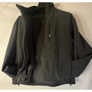 Fossa Mens 2XL Softshell Jacket Peter Pan Seafoods Full Zip Performance Black